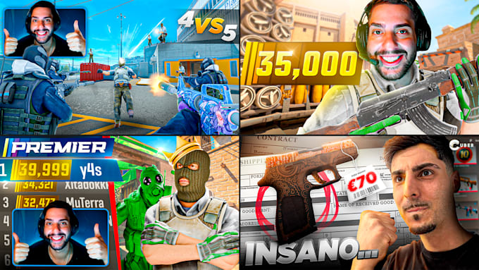 create a professional counter strike 2 cs2 thumbnail