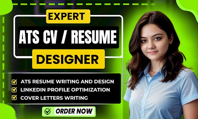 do ats resume writing, CV design, resume design, and linkedin profile