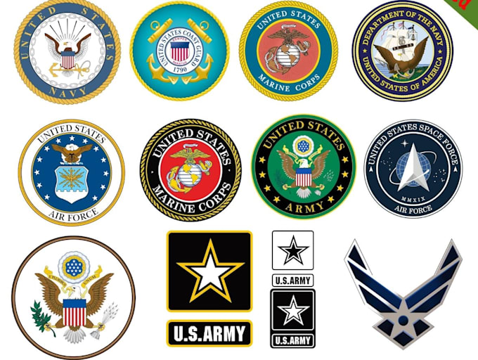 create US military, army, navy, air force, vector logo