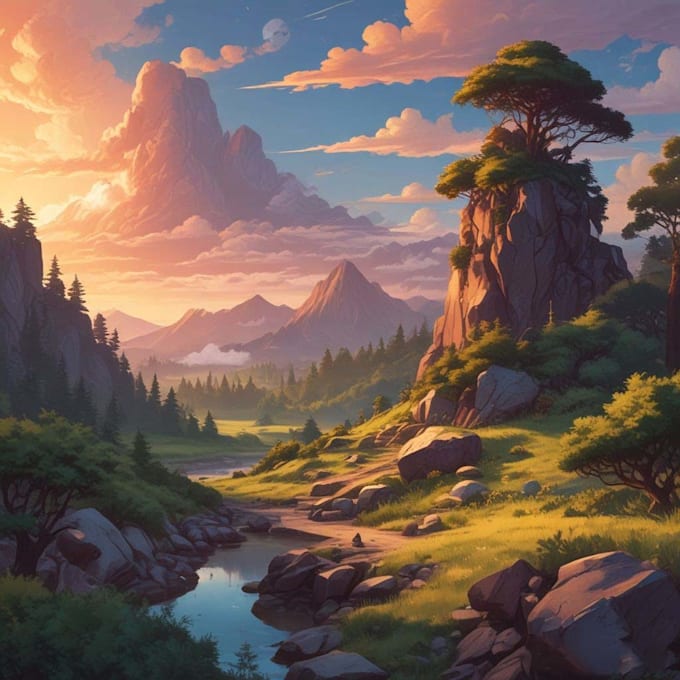 draw anime style background art illustration for vtuber