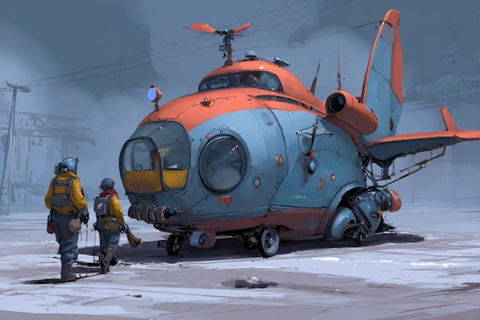 design concept art spaceship or vehicle design