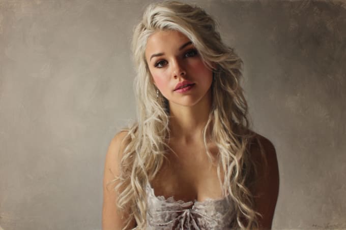 draw awesome digital oil painting portrait