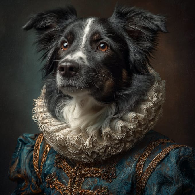create custom royal pet portrait in high quality