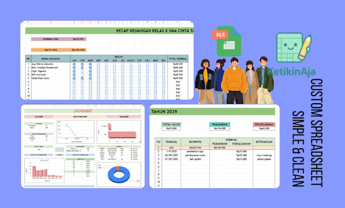 make a simple and clean custom spreadsheet