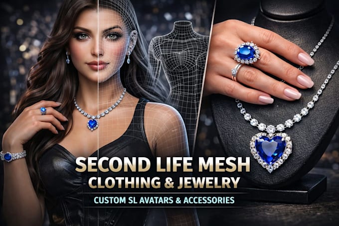 Create second life mesh avatar, 3d clothing, jewelry design, 3d blender ...