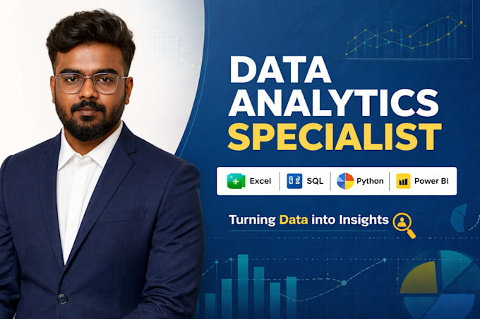 do data analysis using excel, sql, python, and power bi dashboards
