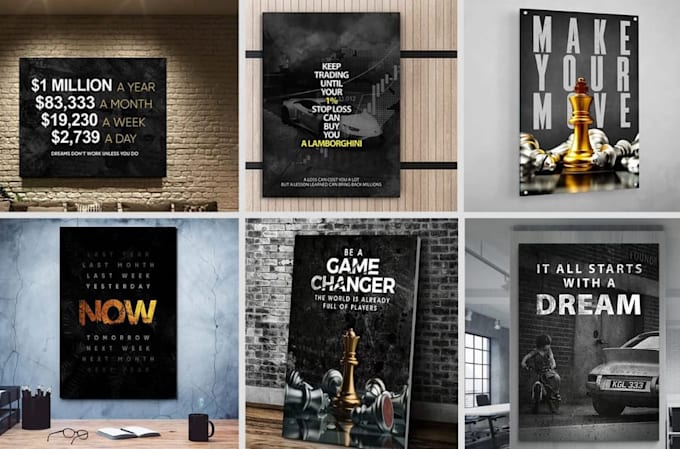 create motivational poster and canvas wall art