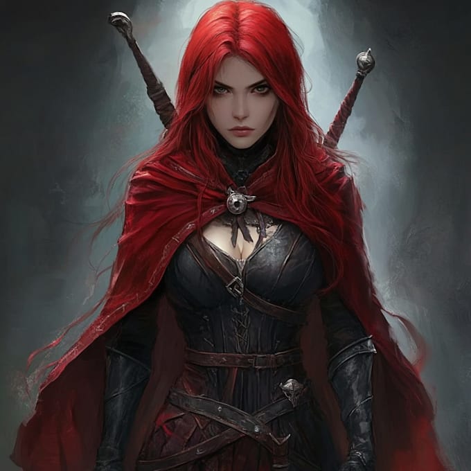 do a unique fantasy game character art