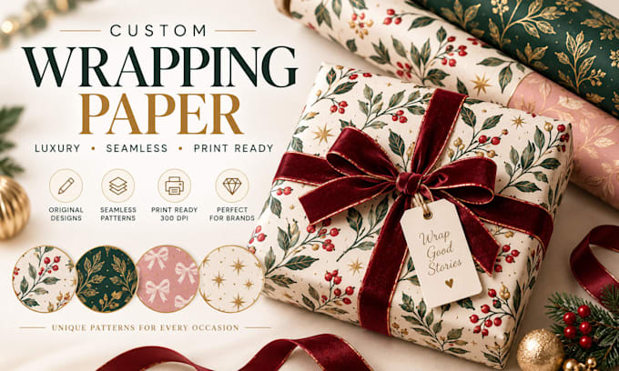 design custom wrapping papers and seamless pattern