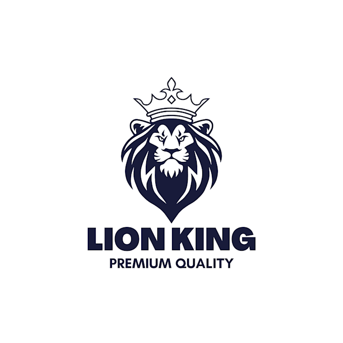design a powerful lion mascot logo with bold character