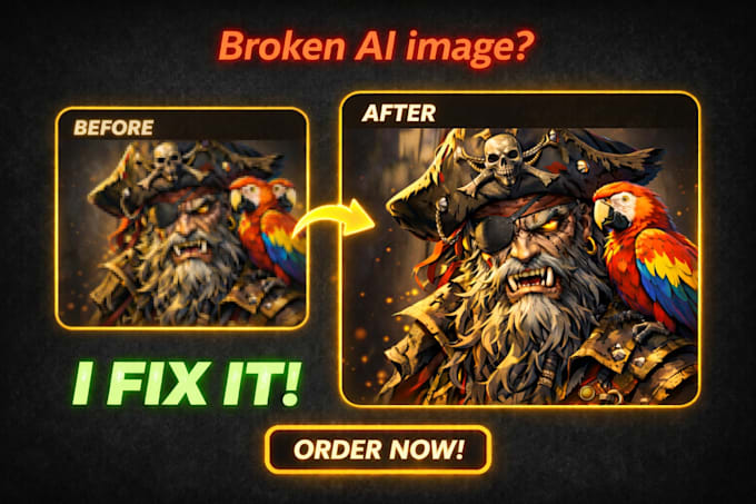 professionally fix and enhance broken ai images