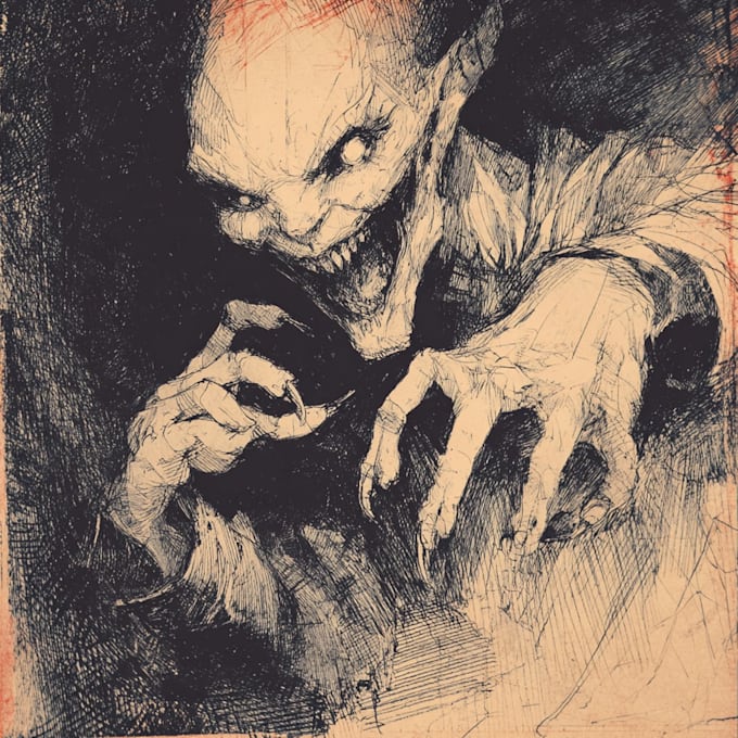 draw a horror illustration