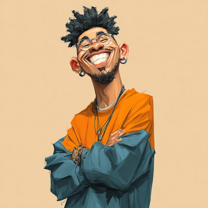 draw a funny caricature with my style