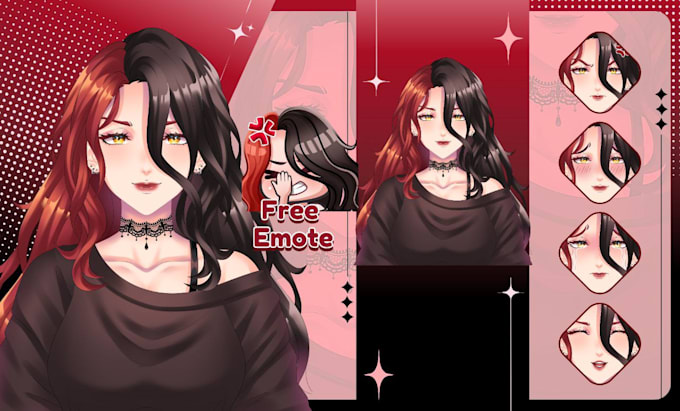 draw anime live2d vtuber model live 2d rigging 2d vtuber model vtuber commission