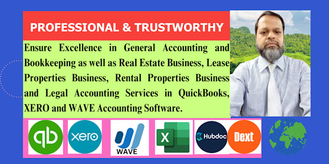 do bookkeeping  accounting in quickbooks xero wave