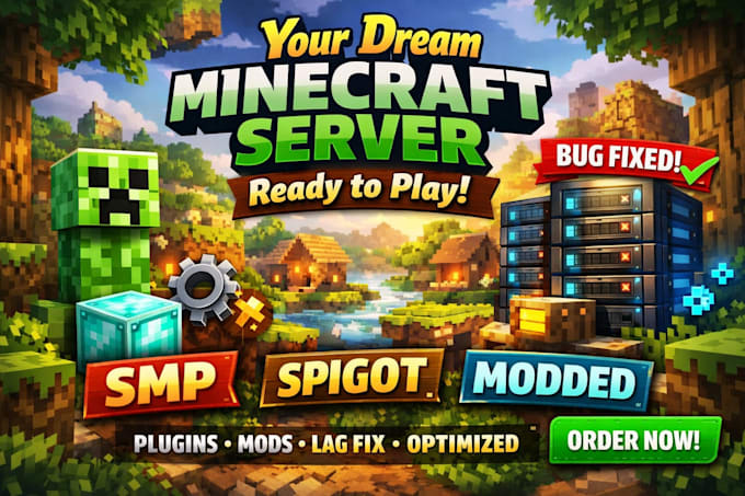 Setup minecraft server with plugins and mods, smp, spigot, or minecraft ...