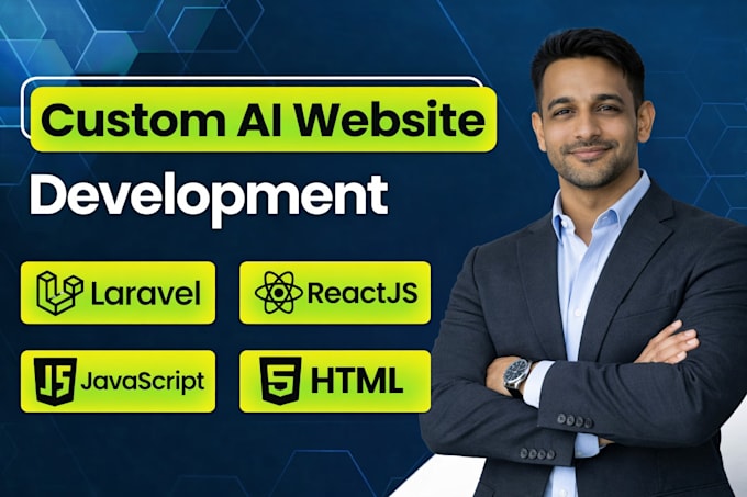do custom ai website development as full stack developer, front end developer