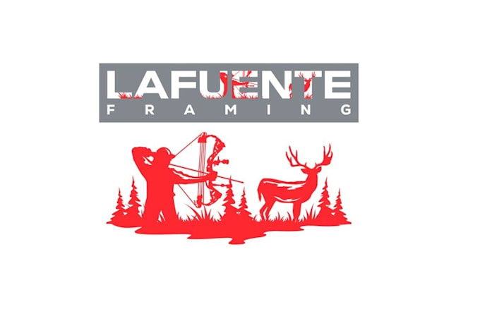 design framing hunting scene logo