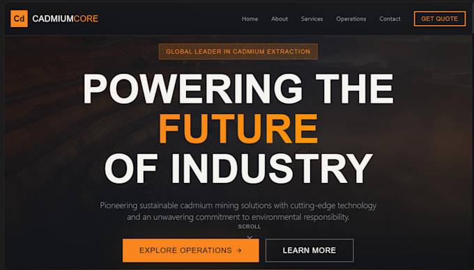 create a clean mineral mining based frontend website