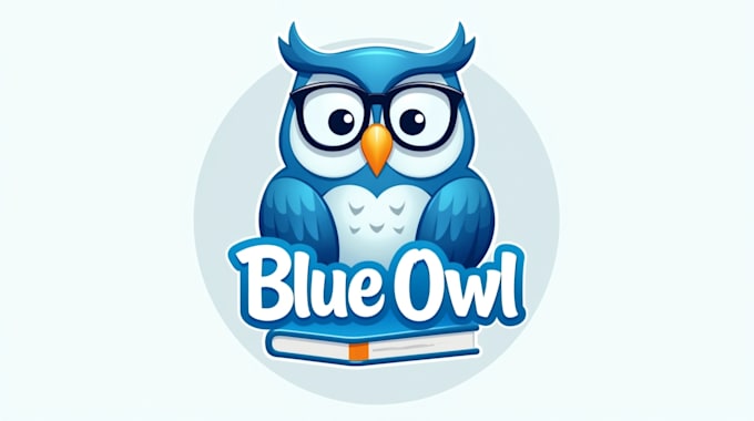 design awesome blue owl mascot logo