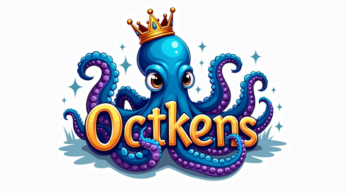 design awesome blue octopus kraken logo