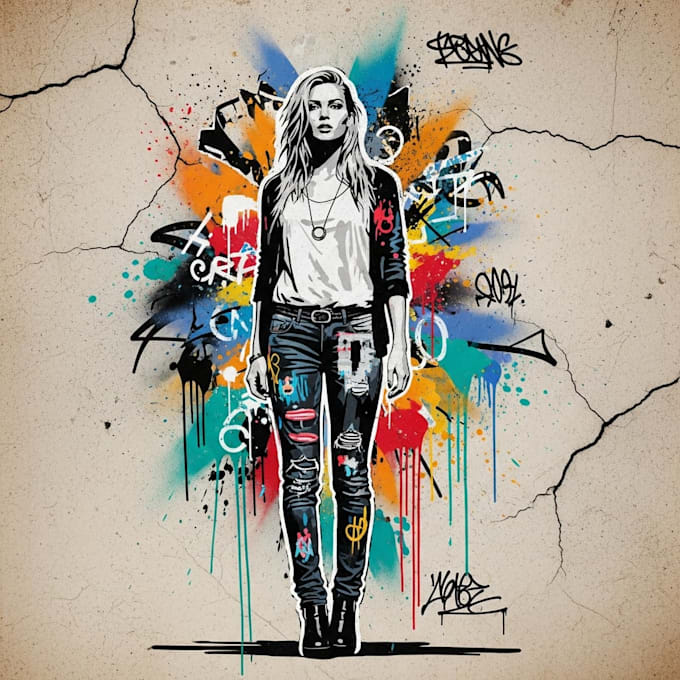 do a creative graffiti stencil for spray painting