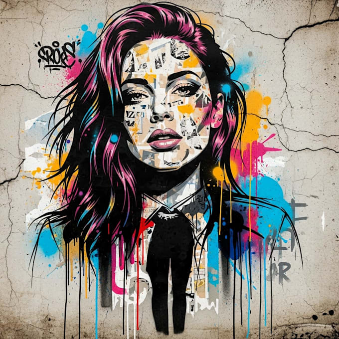 make multi layer stencil illustration for wall spray