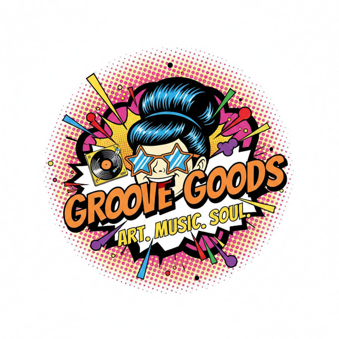 design a vibrant and creative pop art logo
