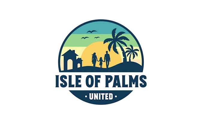 design colorful beach vacation logo