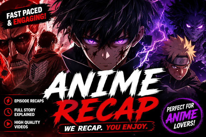 make movie and anime recap videos for youtube in lowest price and free sample