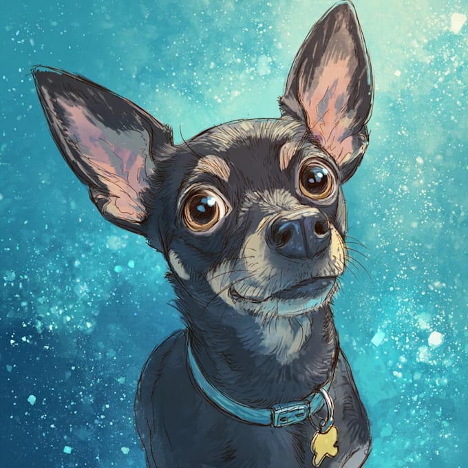 make your pet portrait into cute disney style illustration