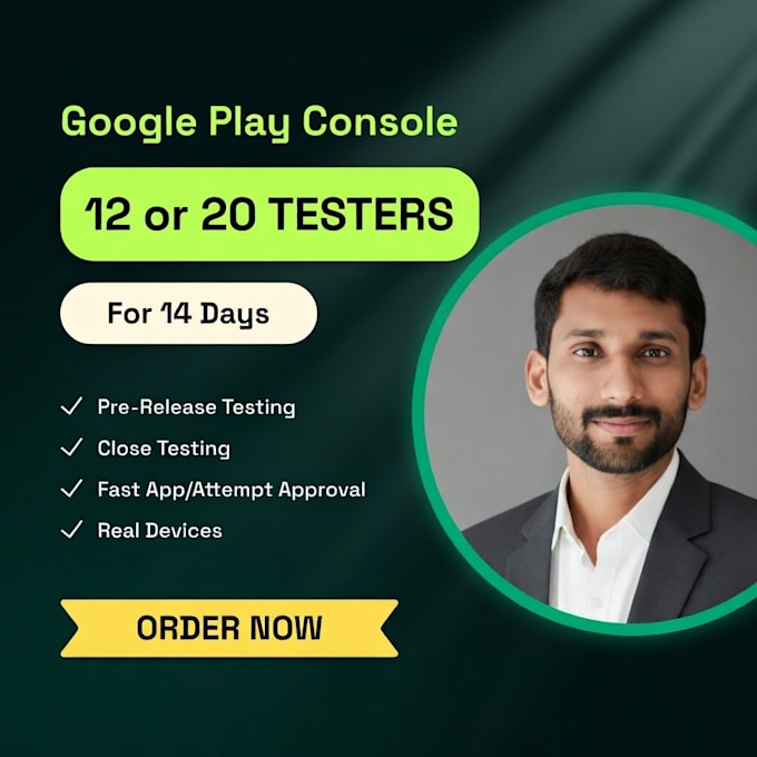 test your app for google play close testing with real 12 testers
