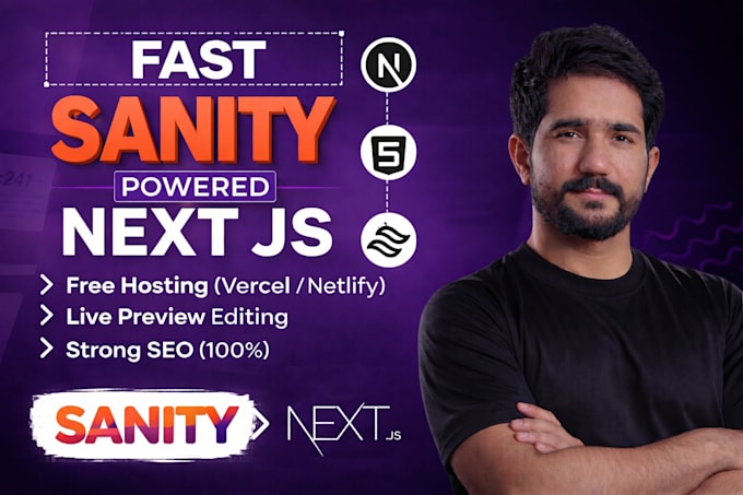 develop sanity powered nextjs web app for your business