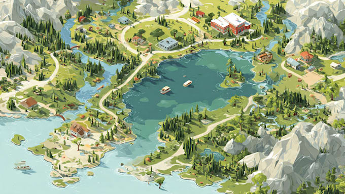 create stunning isometric and vector map illustrations
