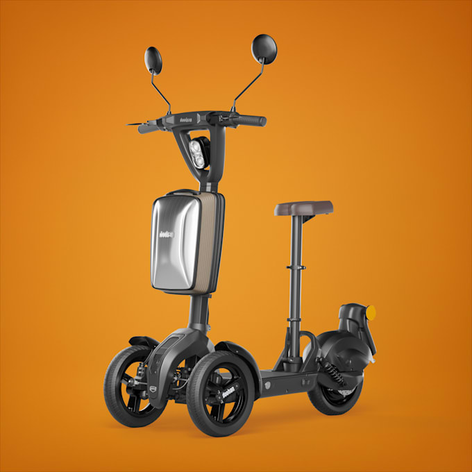 create a realistic 3d electric scooter render for a product showcase