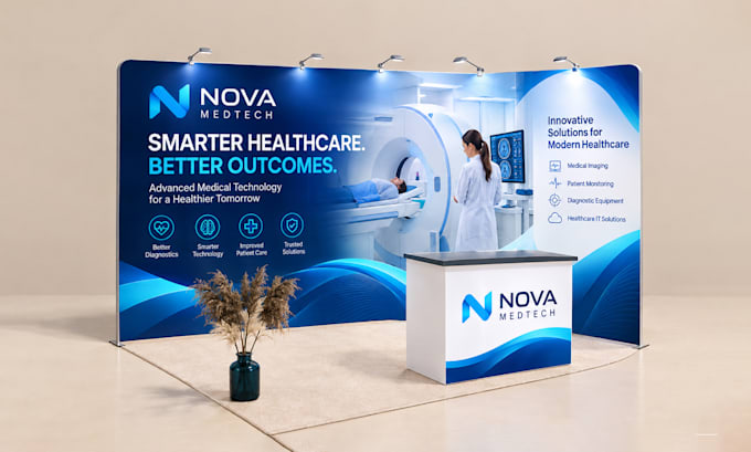 create high quality trade show booth and backdrop design with print files large