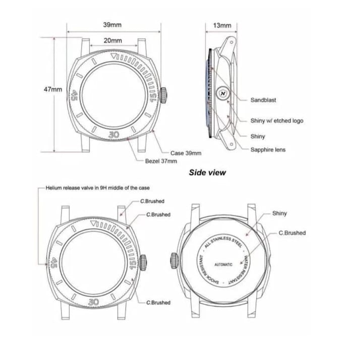 do 3d watch cad modelling, wristwatch animation and  2d technical drawing