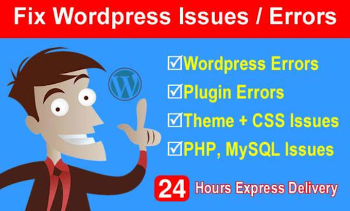 fix wordpress error php backend error fast, fix any critical issue wp help