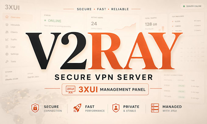 setup secure v2ray VPN server with 3xui management panel