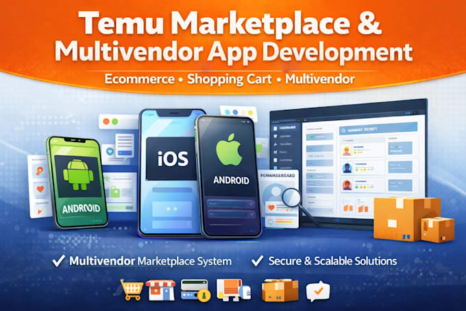 build  temu marketplace, ecommerce app, shopping cart app, multivendor app