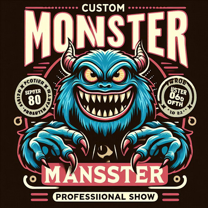 Design high quality monster mascot logo with t shirt design by ...