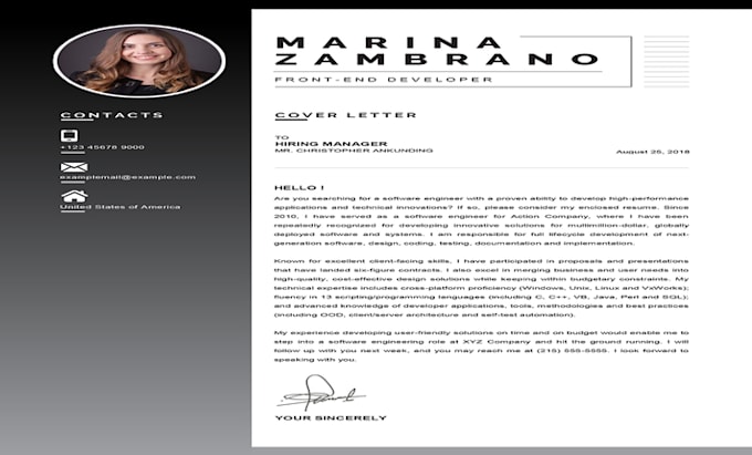 write a professional cover letter for job applications