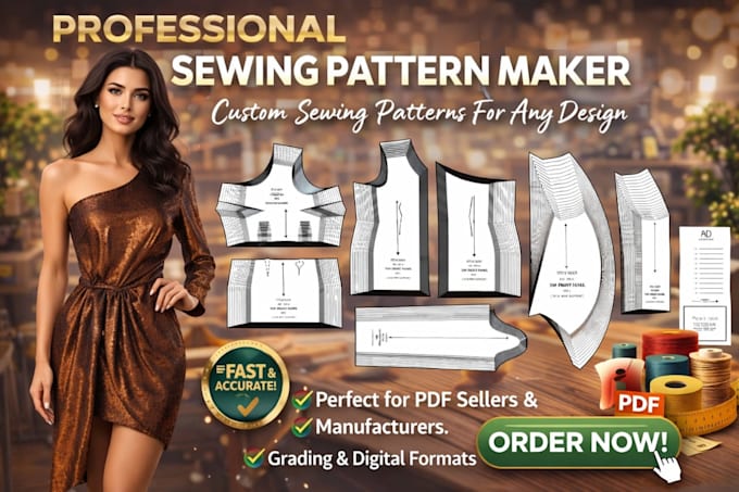 deliver expert garment pattern making and sewing patterns PDF, dxf