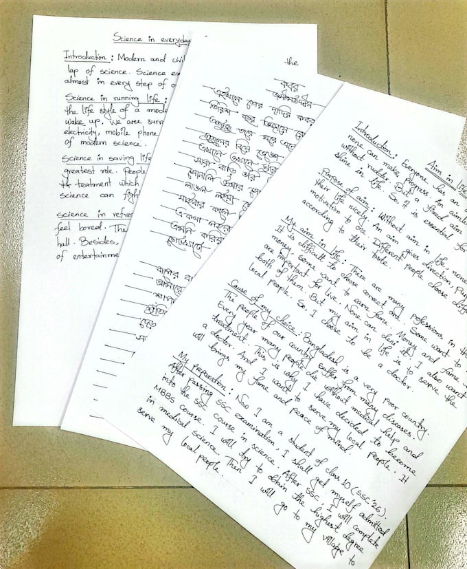handwrite your text with care and deliver it on time