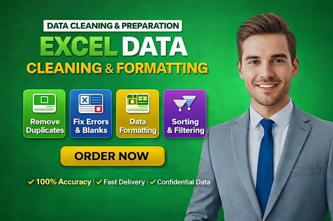 do professional excel data cleaning and data formatting
