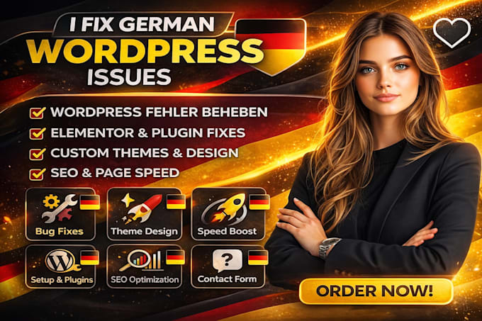 fix german website issues,  fix wordpress issues error, bugs, fix website issues