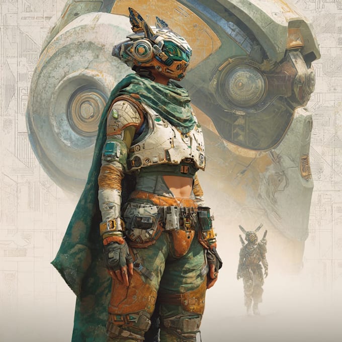 Do a character art, sci fi character, game art, sci fi art by Donnennis ...
