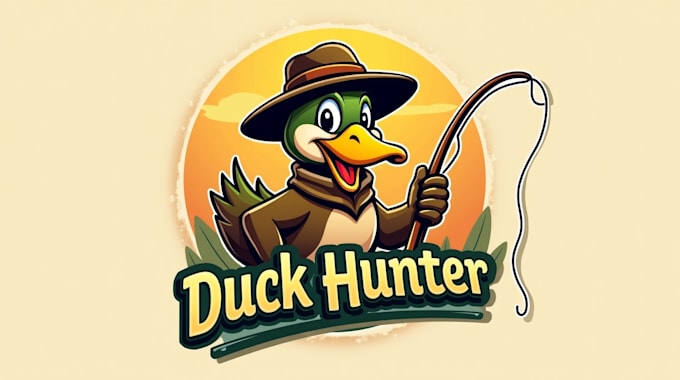 design outstanding duck hunter mascot logo