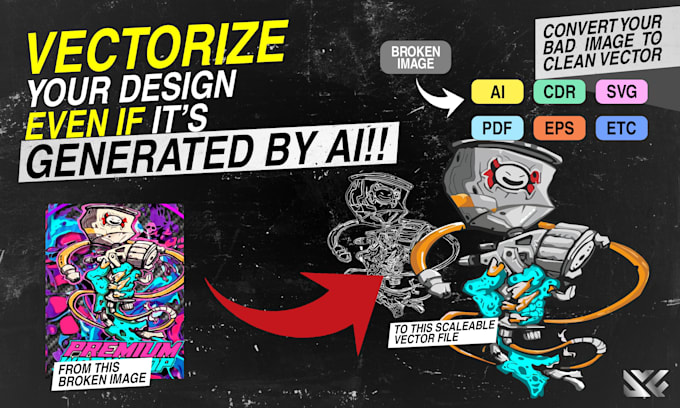 vectorize your logo or ai generated design into clean vector