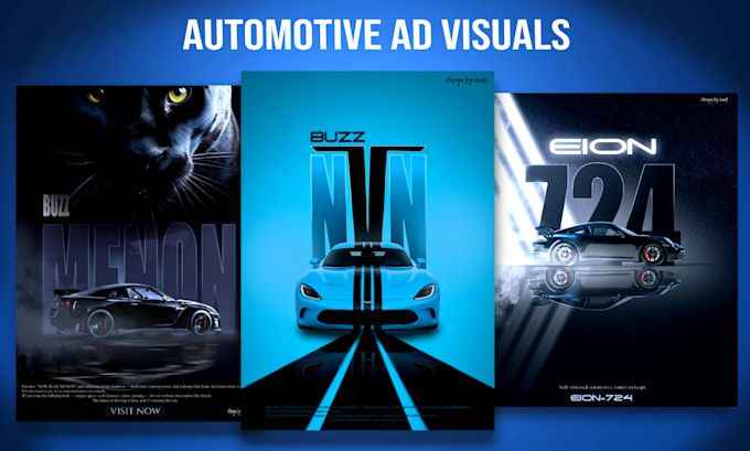 design automotive ad visuals, posters